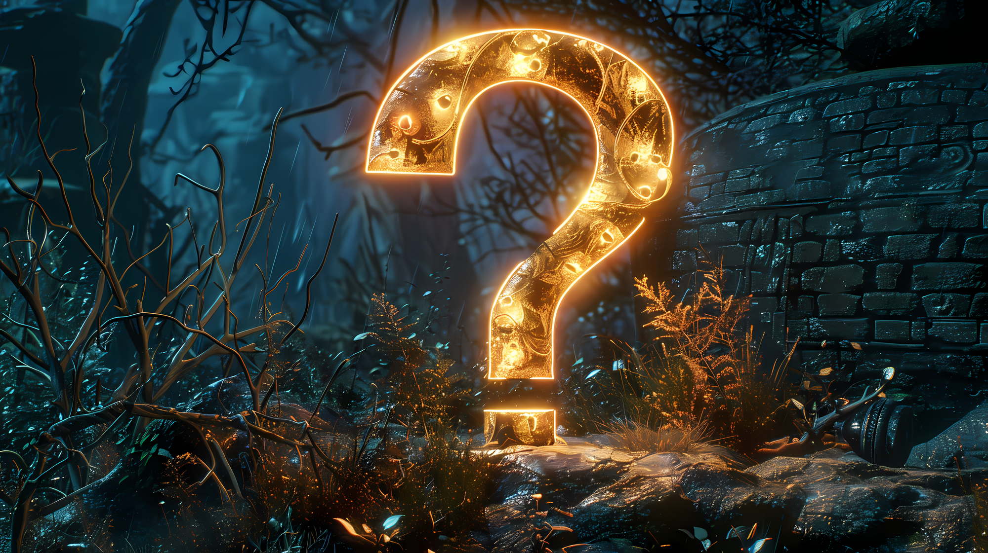 A giant, fantasy-inspired question mark. Cover image coming soon!